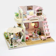 Поделки ручной работы мини комплекты кукольных домиков миниатюрная мебель с Пылезащитный чехол Творческий дом миниатюрная кукла дом модель здания Наборы игрушка
