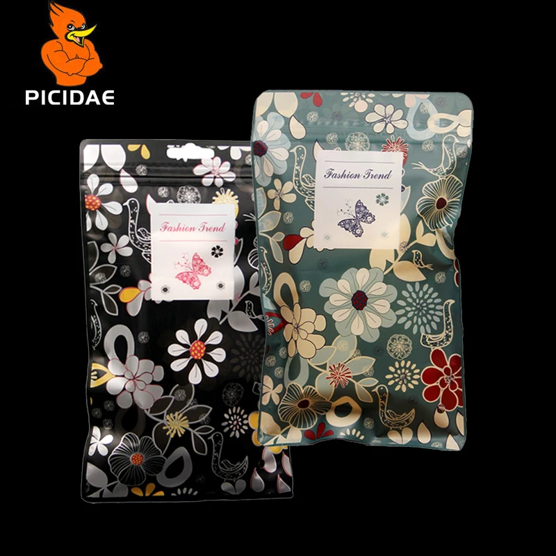 

Color Zipper Ziplock Printing Two Sides Plastic Packaging Bag Chain Clothing Leggings Cotton Leather Scarf Pants Skirt Swimsuit