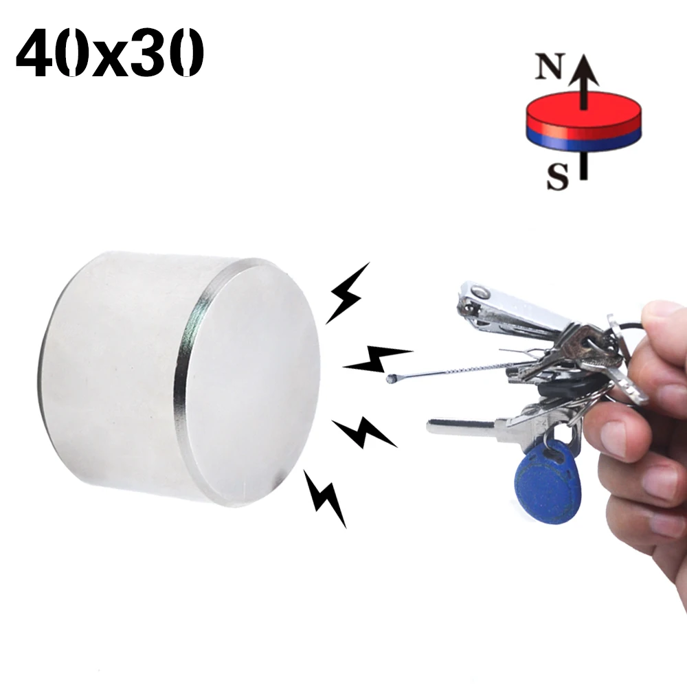 1 шт. 40x30 мм сильный неодимовый магнит Супер магнитный материал сильнейший мощный Круглый Магниты замедлить счетчик газа воды Imanes