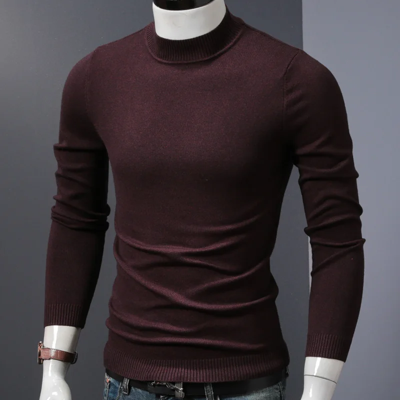 Мужской пуловер, свитер, полуводолазка, свитера - Цвет: coffee