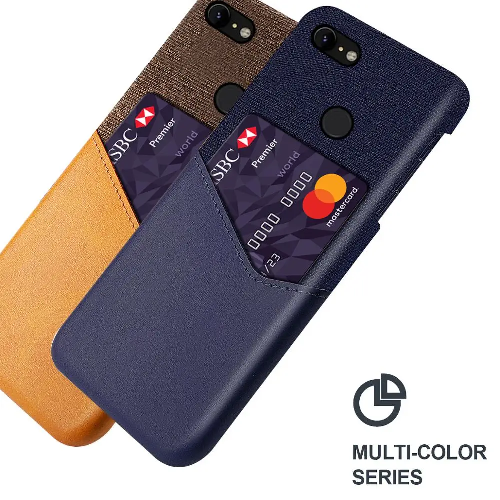 

for Google Pixel 3A 4 XL Case Leather and Soft Fabric Cloth Splicing Shockproof Cover for Google Pixel 2 2XL 3 3 XL Case Card
