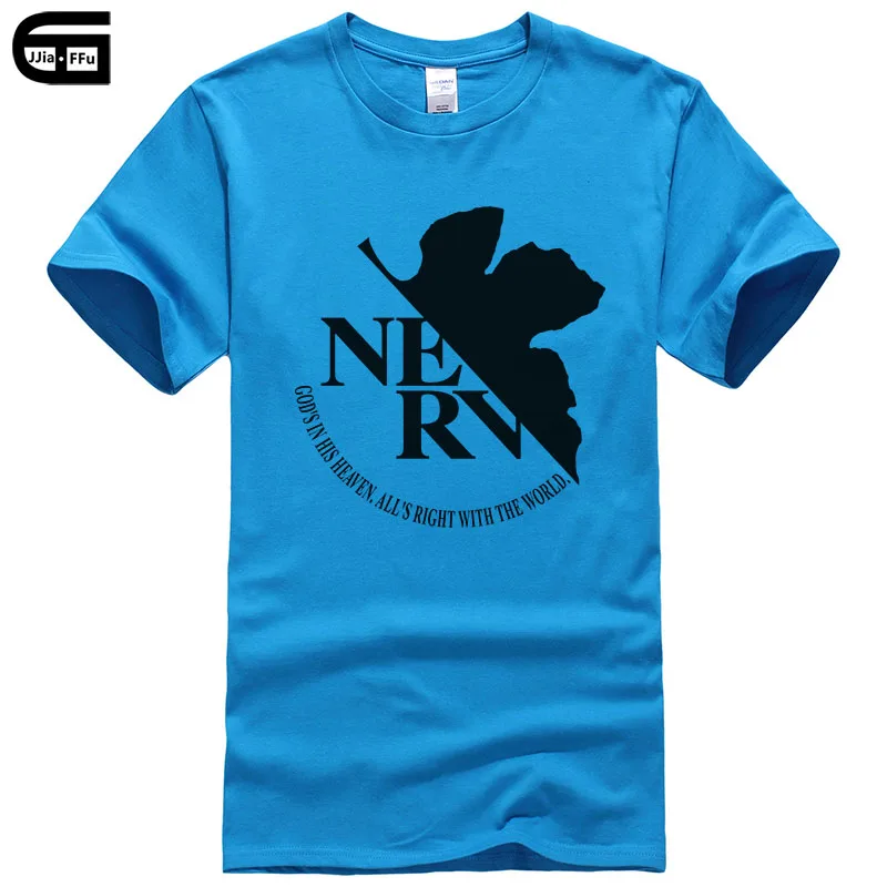 Anime Cartoon EVA Neon Genesis Evangelion NERV cotton Mans clothing Men T Shirt Manga Tshirt casual t-shirt tee T164