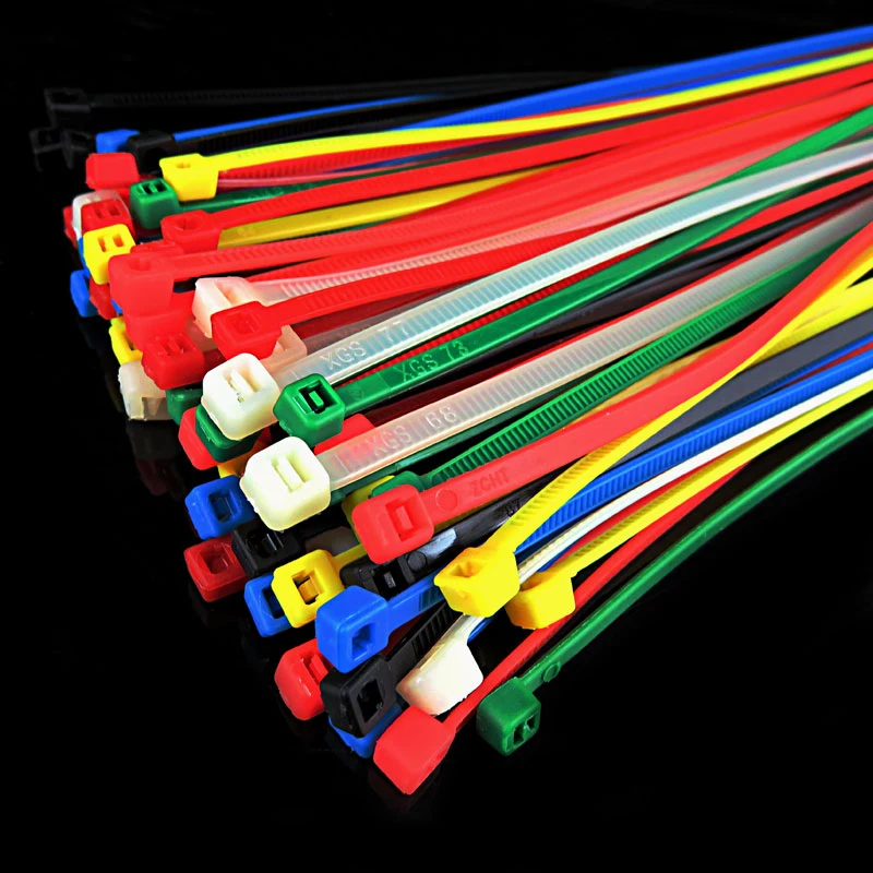 100PCs 200/150mm Self lock Nylon Cable Plastic Zip Tie Fixator Binding