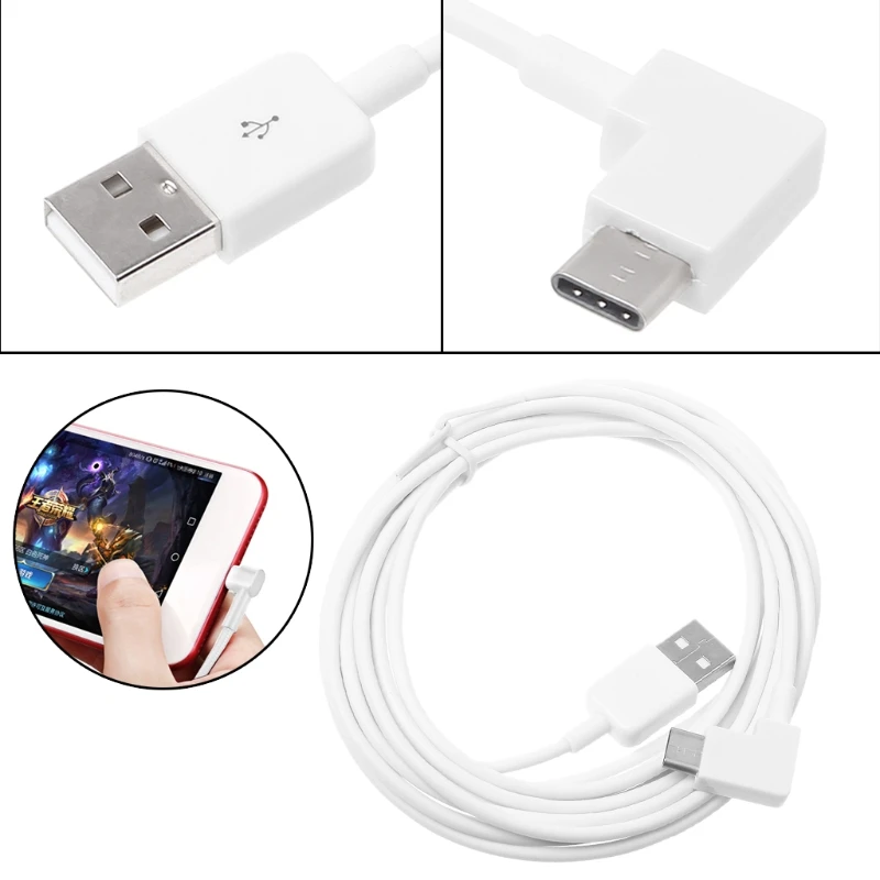 

90 Degree Type C Data Charging Cable For Samsung S8 Note 8 Oneplus 3 5 Xiaomi 5 6