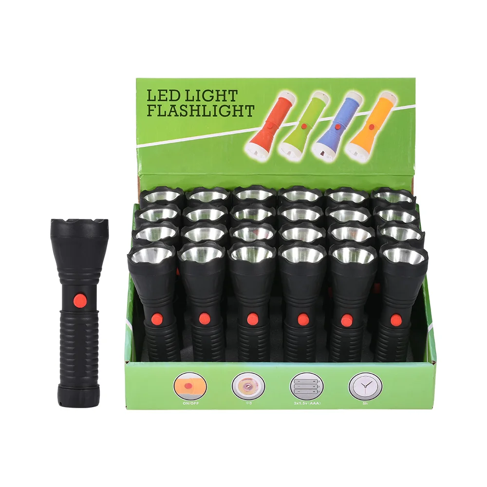 GIJOE new led mini tactical flashlight plastic led torch f8 bulb use 3*AAA battery waterproof emergency light flash lamp