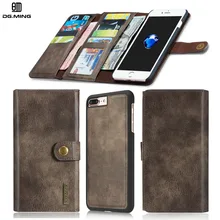 Man 3 Fold Wallet for iPhone 7 7Plus 6 6s Plus 6Plus 2 in 1 Luxury Genuine Leather Case for iPhone7 iPhon6 Detachable Flip Cover