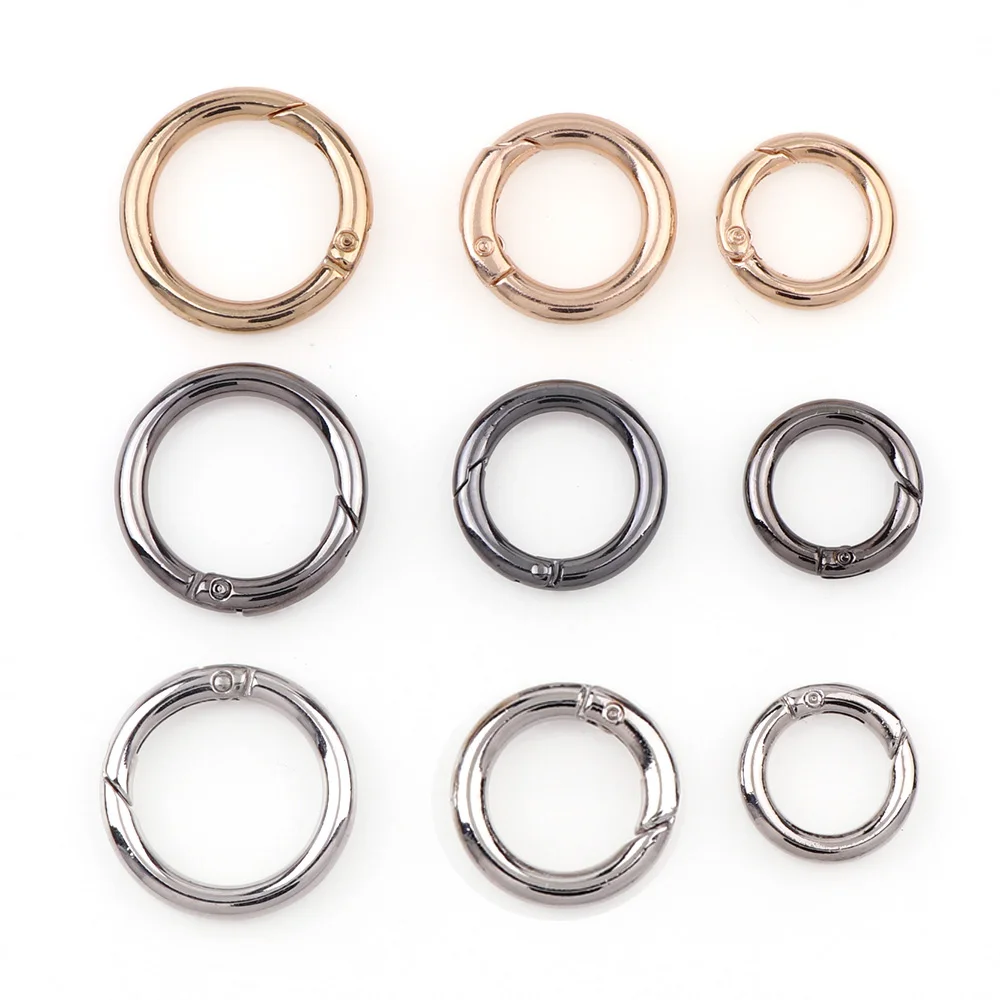 

5Pieces 24/29/34mm 3Colors Round Spring Clasps Buckle Hook For DIY Bracelet Necklace Key Chian Connectors Jewelry Findings