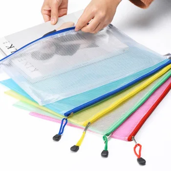 

10pcs/lot A3 A4 Plastic Storage Bag Zipper Lattice transparent Storage Bags for Drawing Painting Stationery