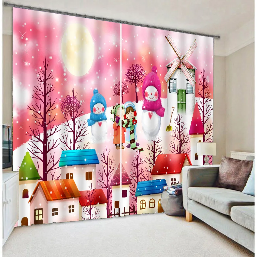 Online Get Cheap Christmas Drape -Aliexpress.com Alibaba Group Snowing man Print Kids Bedding room Living room 3D Window Curtains For Christmas Decorative Drapes Cortinas - Online Get Cheap Christmas Drape -Aliexpress.com Alibaba Group