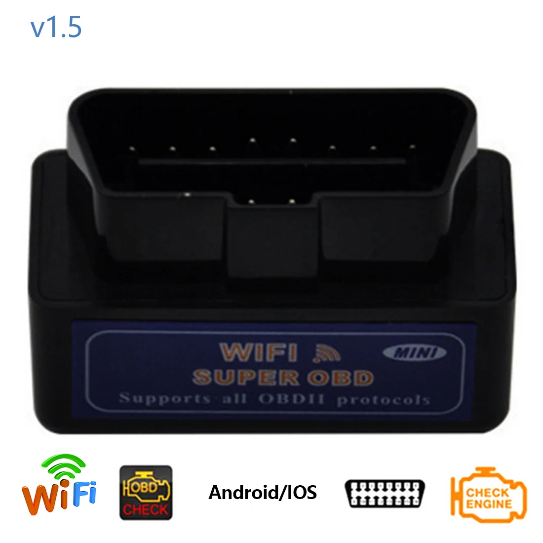 

Dewtreetali ELM327 Diagnostic Tool V1.5 OBDII WIFI PIC18F25K80 Chip For iOS/Android Car Code Reader OBD 2 ELM 327 Scanner