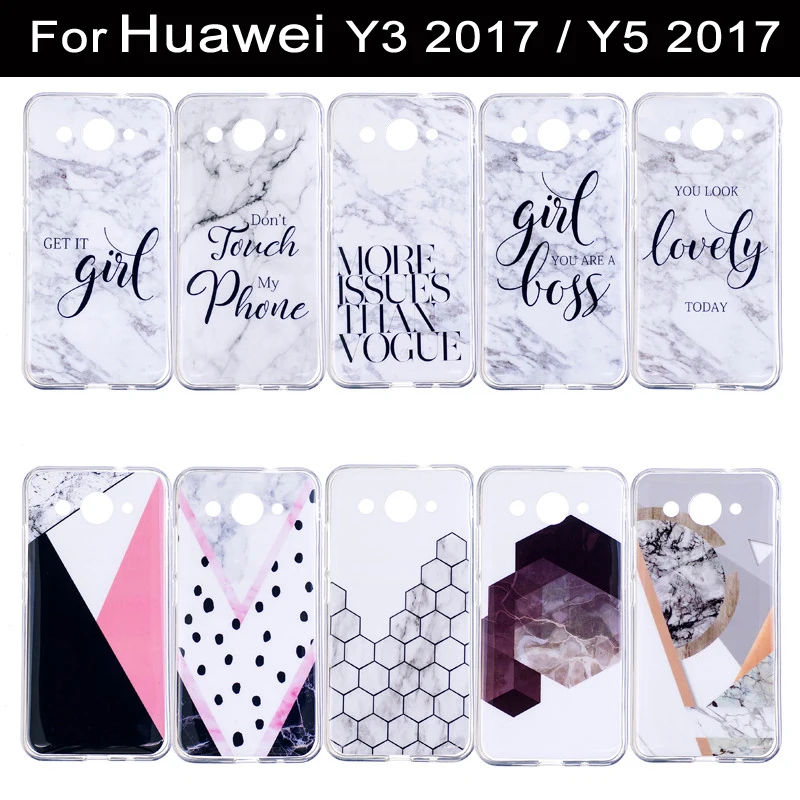 For Capa Huawei Y5 2017 Cover Y3 Fashion Marble Case Y 3 5 Silicone Coque Huawey |
