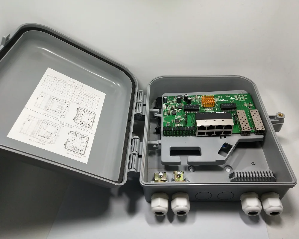 8 port 10/100/1000M reverse poe switch with 2 SFP with fiexed vlan
