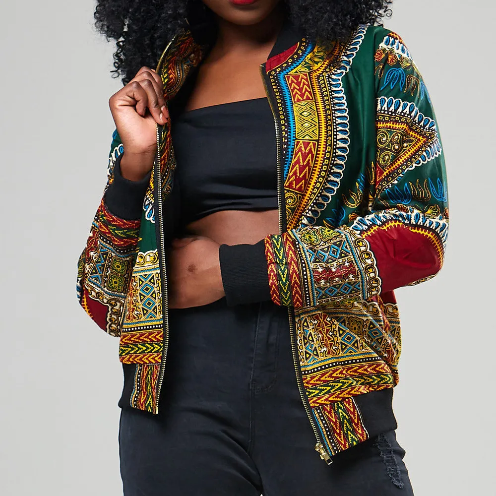 

jaqueta feminina oversized jacket women's MEN windbreaker oversize jacket bohemian print coat zipper short Overcoat new