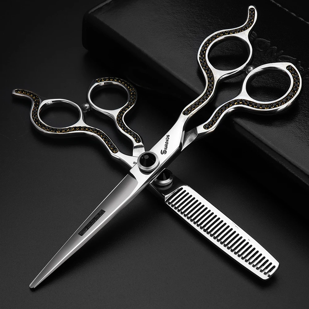 

Professional hairdressing scissors Japanese hairdressing scissors 440c 6 inch and hair thinning scissors set (gift box + comb)