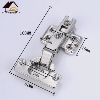 Myhomera Hinge Stainless Steel Door Hydraulic Hinges Damper Buffer Soft Close Kitchen Cabinet Cupboard Furniture FullHalfEmbed