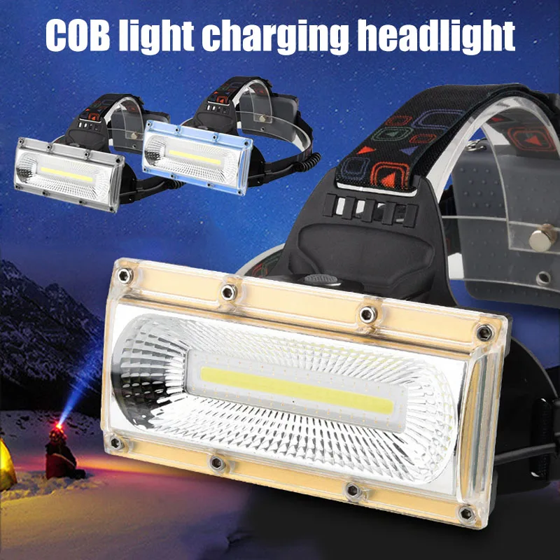 

COB LED Headlight USB Power Rechargeable Torch 18650 Battery Waterproof Headlamp for Hunting Fishing JA55