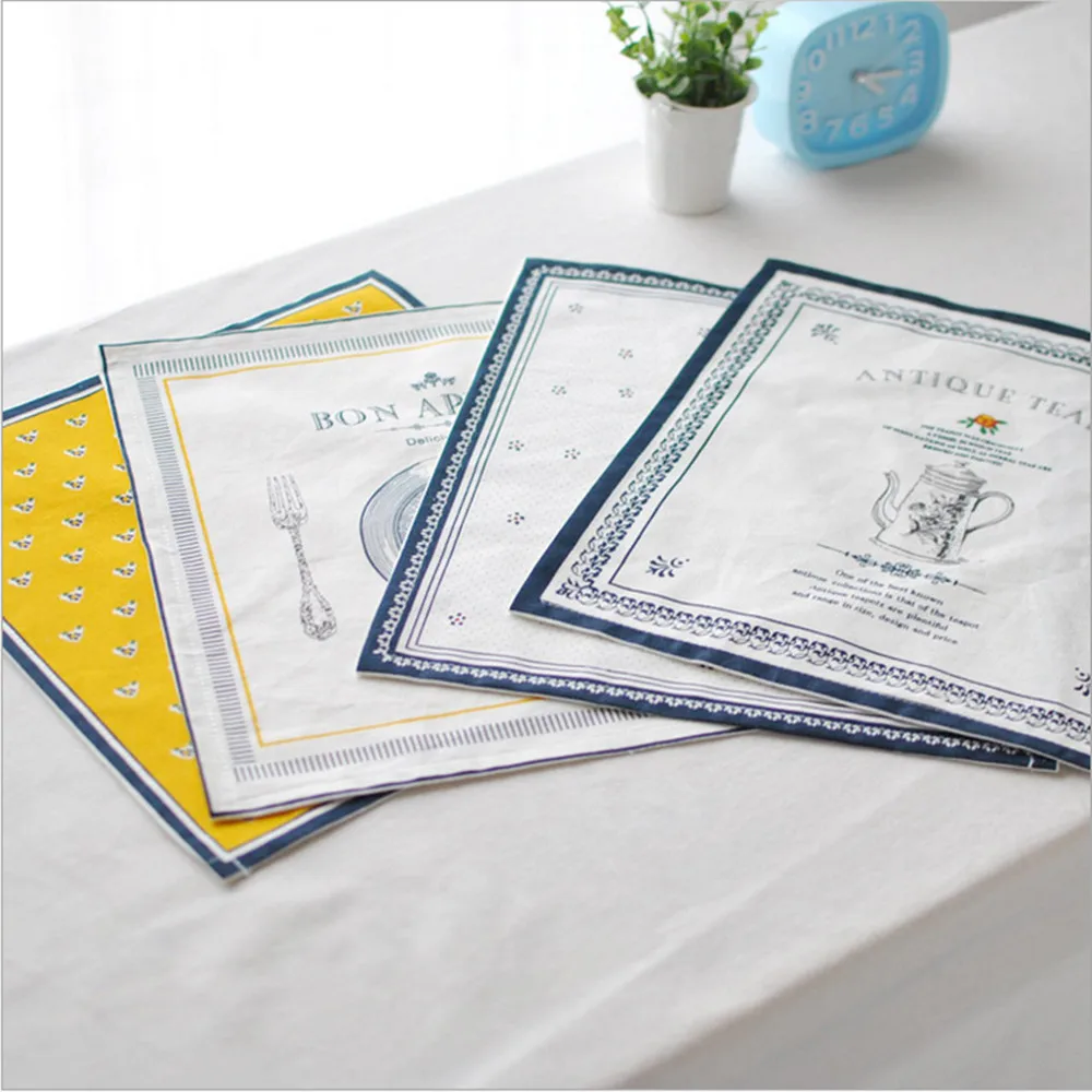 10pcs Classic European tableware mat cotton lin rice mats home quality