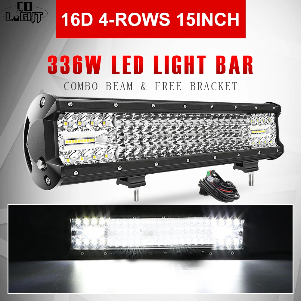 CO LIGHT Супер яркий 16D LED свет бар 4 рядный 264W 336W 480W 696W 1128W для SUV 4X4 ATV внедорожный светодиодный рабочий свет 12V 24V|Световая рейка/рабочее освещение| | АлиЭкспресс