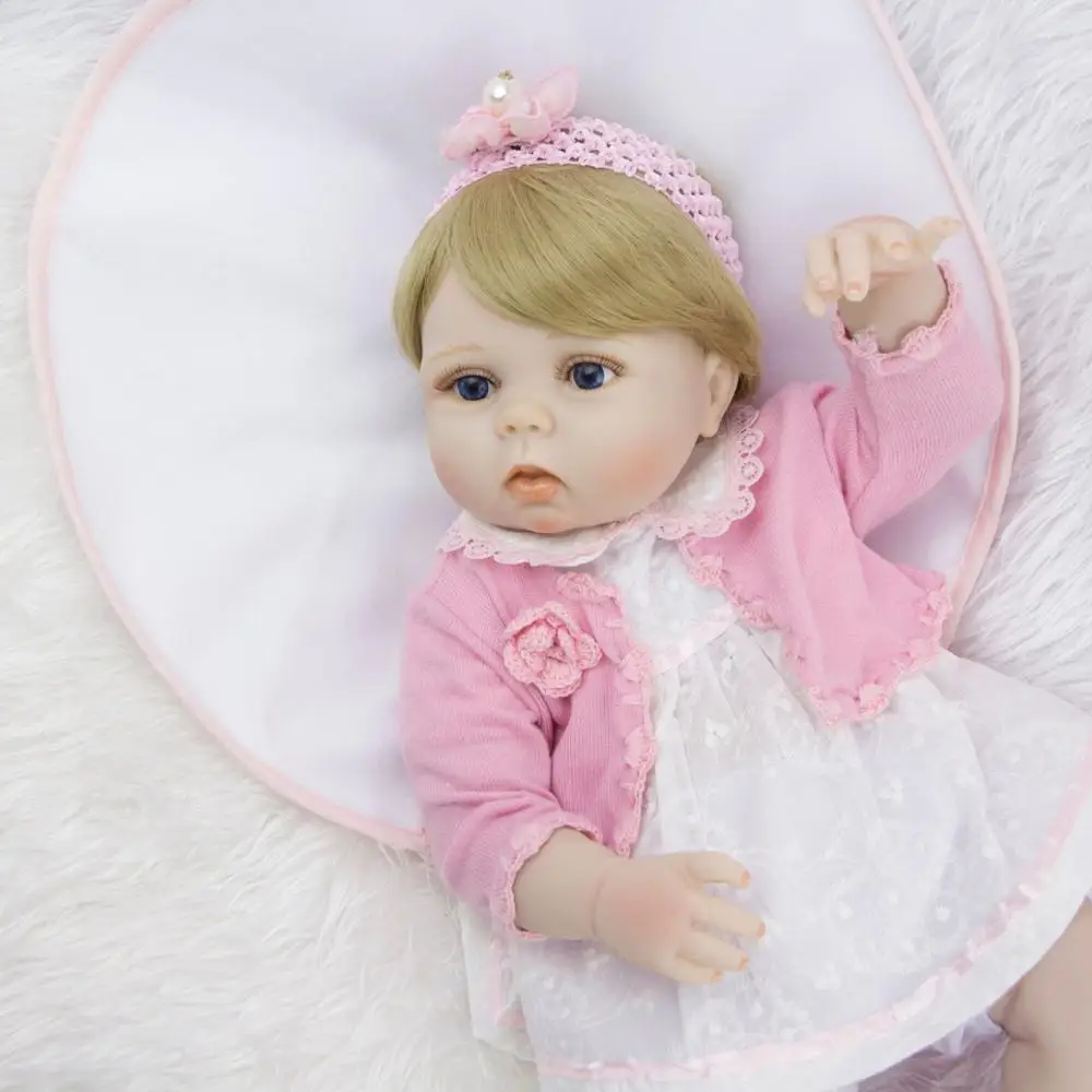 Bebes Reborn для принцессы девочки куклы 23 ''полное Силиконовое боди парик с