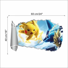 Pikachu Animation Wall Stickers For Kids Rooms Home Decor Living Room PVC Decoration Accessories Mural Wall Art Decals