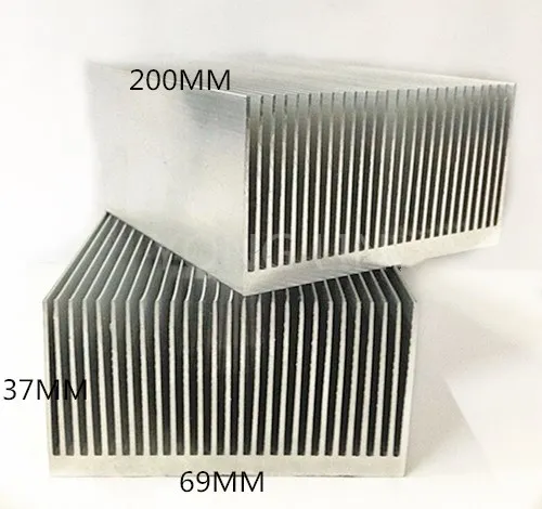 2piece extruded aluminum heatsink 200 69 37mm Computer dedicated heat sink Fine toothed fin