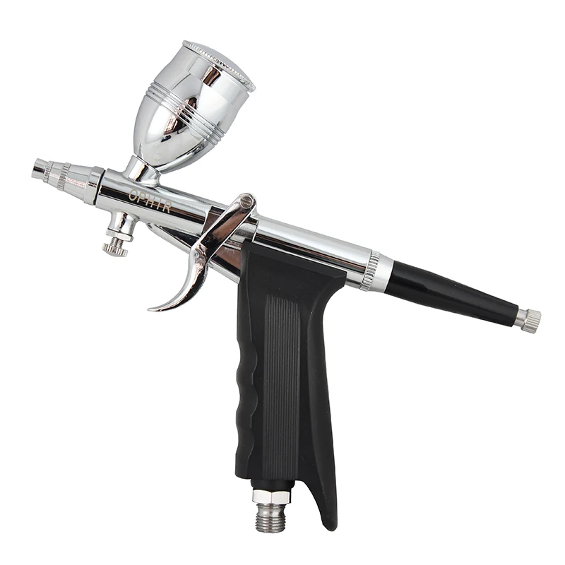 OPHIR 2 Dual-Action Airbrush Kit with PRO Air Compressor for Model Paint 110V 220V Cake Airbrush Compressor Set_AC089+004+069