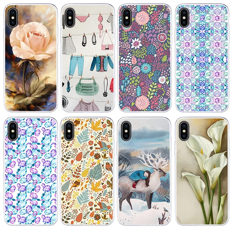 Модный маленький цветочный чехол для телефона iPhone X XR XS Max 8 7 Plus 6 6s 5 5S SE мягкий из