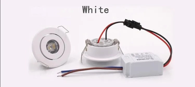 Светодиодный потолочный светильник с регулируемой яркостью, 1 Вт, 12 В, белый/черный/серебристый светильник с Драйвером