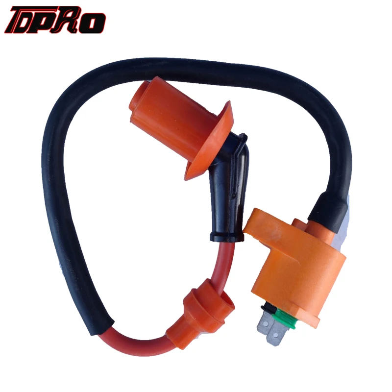 Катушка зажигания для гонок на мотоцикле TDPRO оранжевая двигателей GY6 50CC 125 куб. См