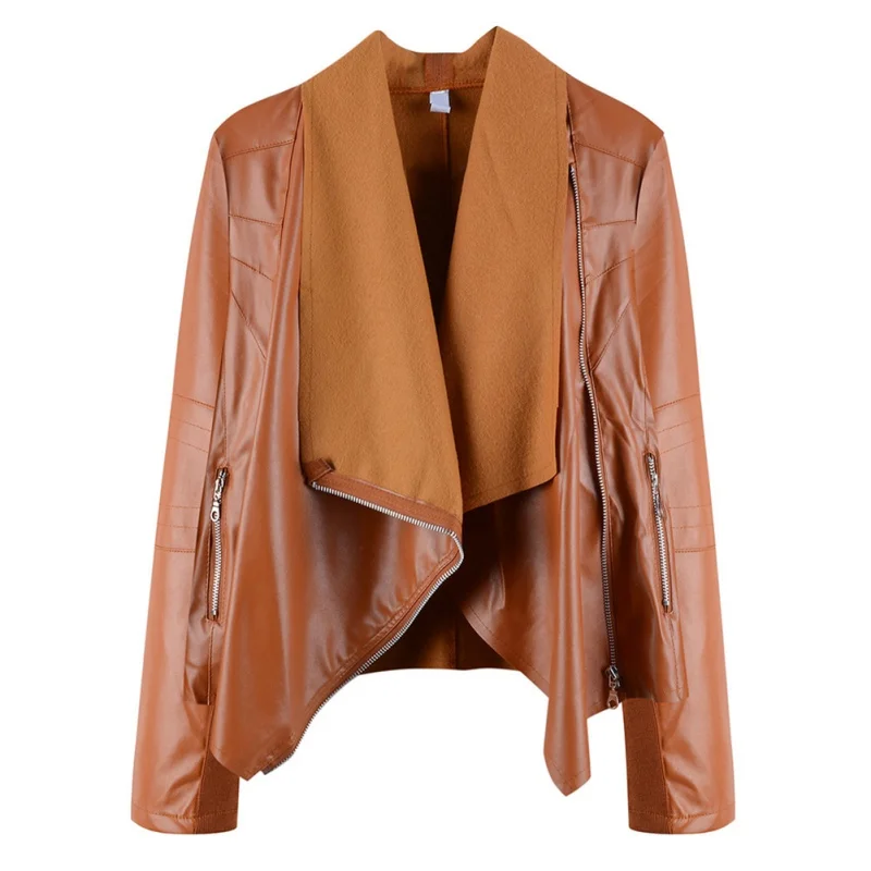 Goede Pu Leren Jas Vrouwen Mode Heldere Kleuren Zwart Motorfiets Jas Korte Faux Leather Biker Jacket Zachte Jas Vrouwelijke
