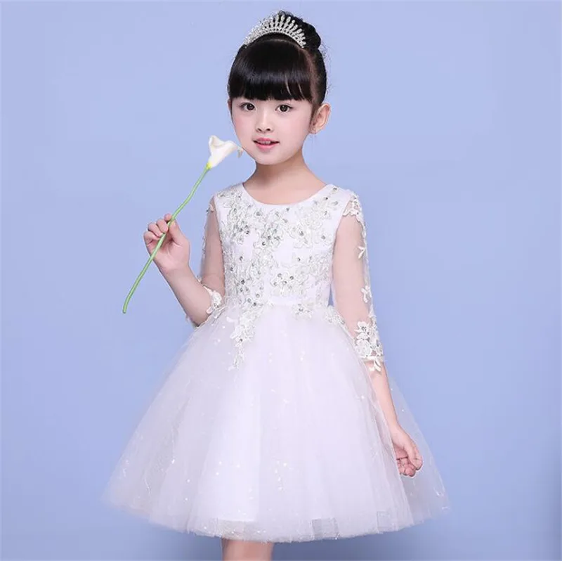 

High Quality Girls Sleeveless Princess Children flower girl dress For Wedding And Party 2-10 Years Three Quarter Girl Dress