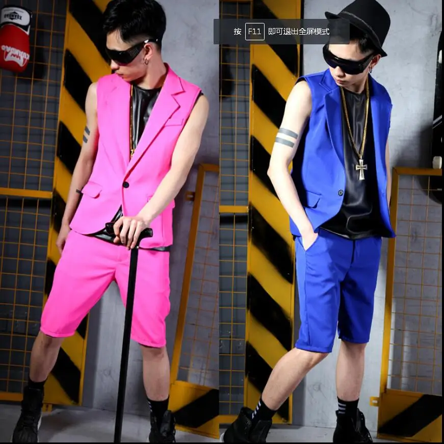 

S-5xl Suit Vest Set Men Singer Djdsnight Club Bar Hairdresser Stage Singer Performance Outerwear 2021 New Fashion Trend