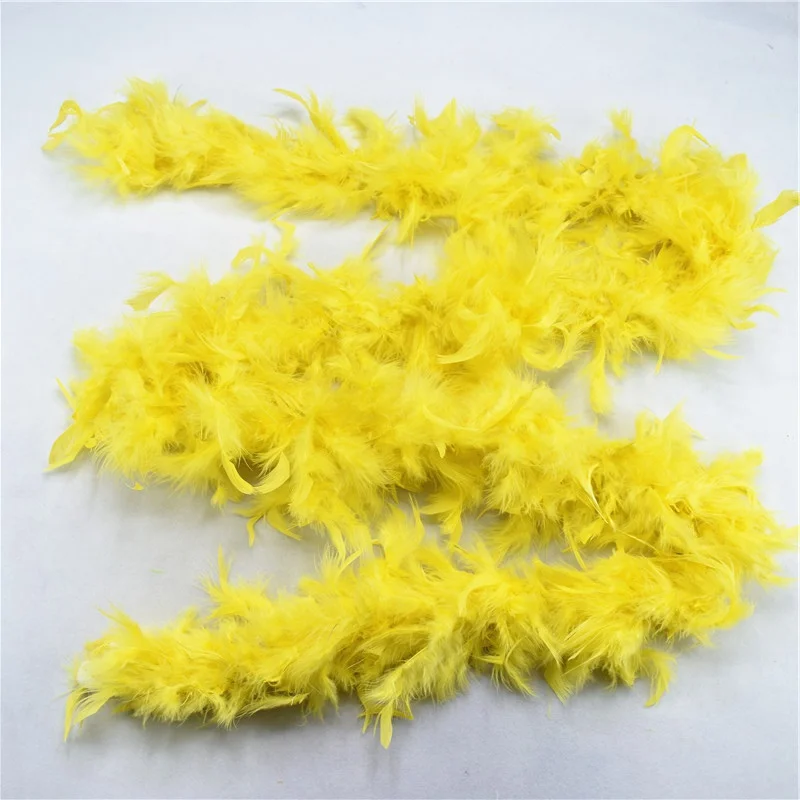 New 2yards fluffy Red Turkey Feathers Boa About 60 Grams DIY feathers for crafts party and Wedding Decorations Accessories plume - Цвет: Yellow