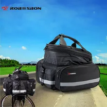 ROBESBON Bicycle Rear Bag Waterproof Saddle Bags Rack MTB Bike Seat Panniers Black Cycling Bicycle Rear Bag + Rain cover