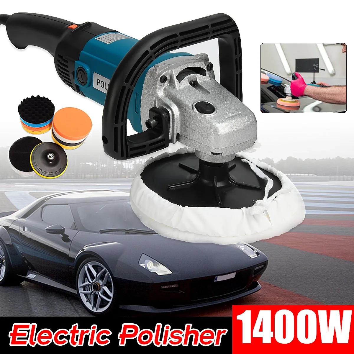 

Car Body Sander Electric Car Polisher Buffer Machine 180mm Polishing Sanding Kit