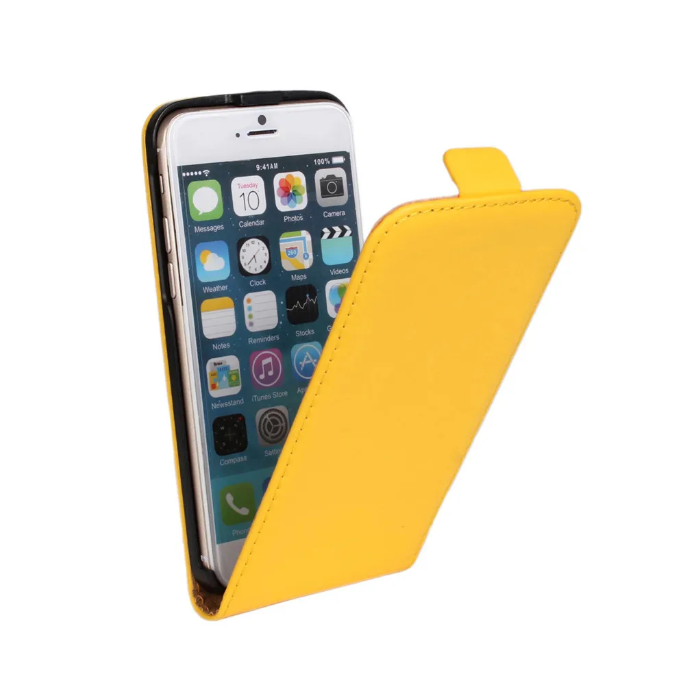 Роскошный, вертикальный, откидной чехол из натуральной кожи Fundas Магнитный чехол с пряжкой чехол для телефона чехол для iPhone 6 Plus 6s Plus 11 цветов - Цвет: Yellow