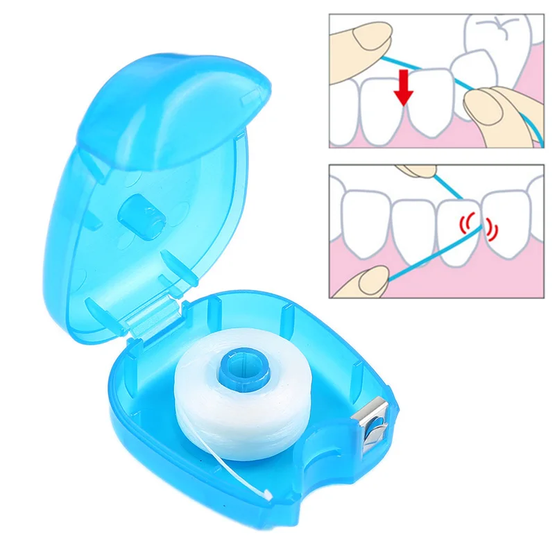 2 шт./пакет Портативный синий цвет 25 м пластиковые эфирные зубные нити для удаления зубной нити с футляром инструменты для чистки зубов