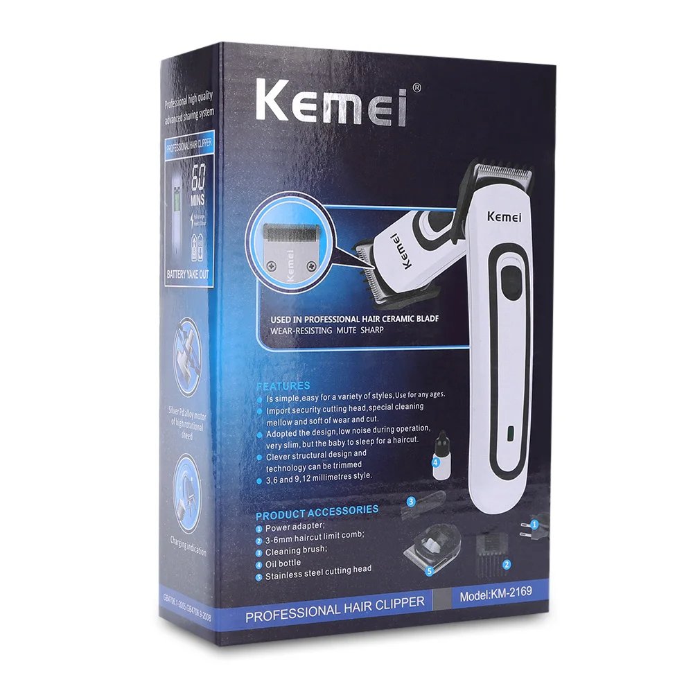 Kemei KM - 2169 Electric Hair Clipper Rechargeable Dual-use Hair Trimmer for Men Hair Cutting Machine Professional Hair Trimmer