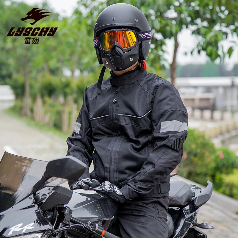 LYSCHY черная мотоциклетная куртка мотокросса светоотражающее защитное пальто спортивная мотоциклетная Защитная Экипировка Одежда для верховой езды MTB