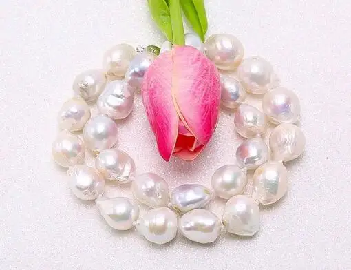 

Wholesale price ^^^Fashion 11x11.5-14x15mm White Baroque Edison Pearl Necklace