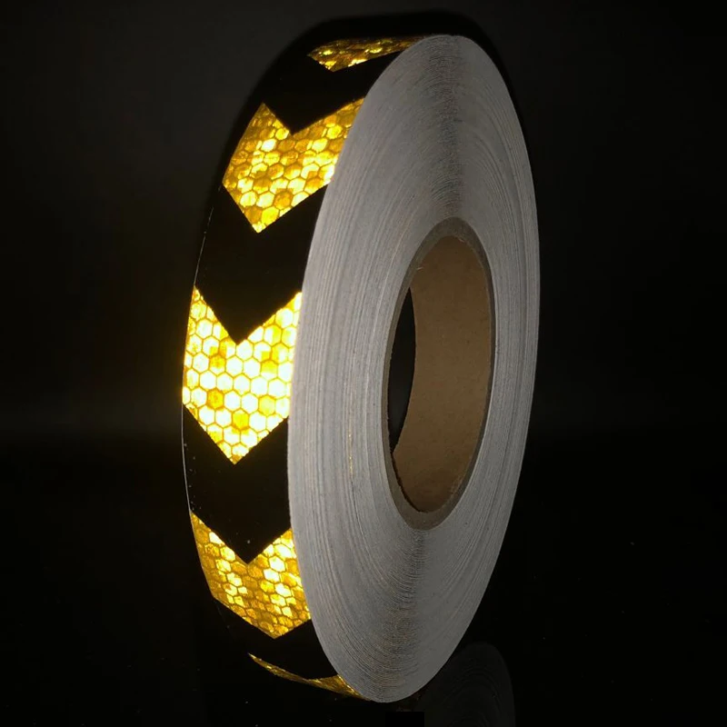 25mmx10m Color Arrow Self-Adhesive Reflective Warning Tape for Body Signs