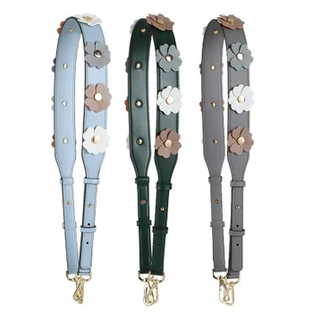 

NEW Adjustable 104-116cm Long bag Strap for Handbags Women Leather replacement straps shoulder belt accessories Flower