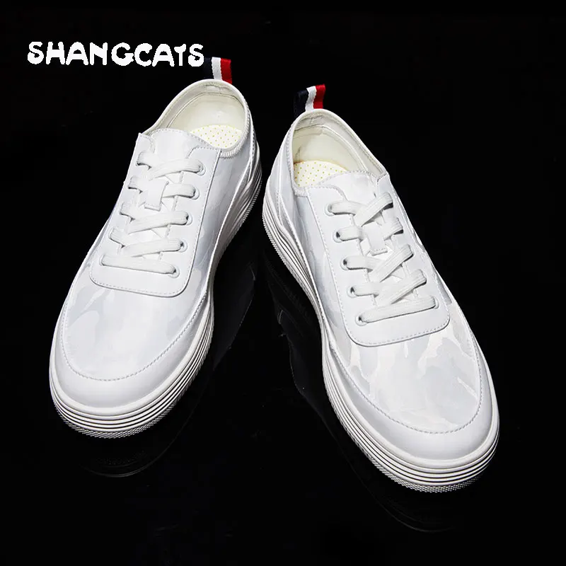 

2018 Autumn Fashion Men's Vulcanize Shoes Black White Men's Flat Shoes Spring Man High Quality Canvas Shoes Men Zapatos Shoes