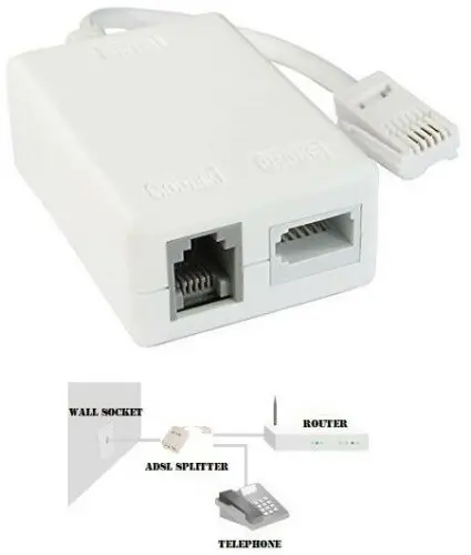 

ADSL/ADSL2+ Microfilter Internet Broadband Micro Filter Splitter With Cable Lead