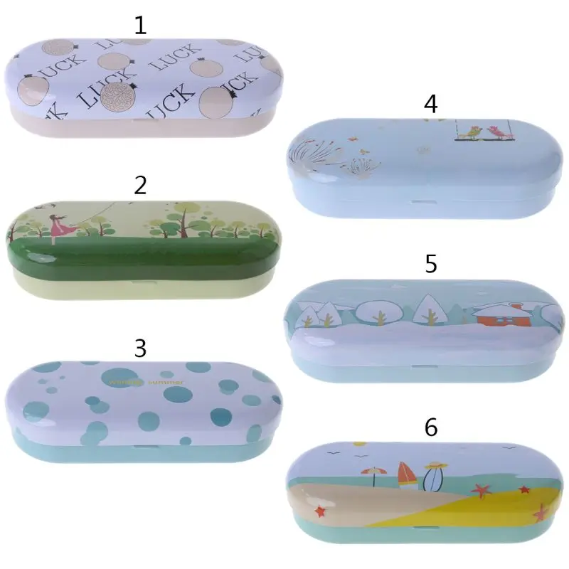 

Cartoon Fresh Glasses Box Eyeglass Case Eyewear Holder Lens Storage Sunglasses Reading Glass Protector Girls Hard Metal