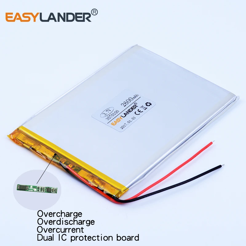 10pcs/Lot  3.7V 2600mAh Rechargeable  li Polymer