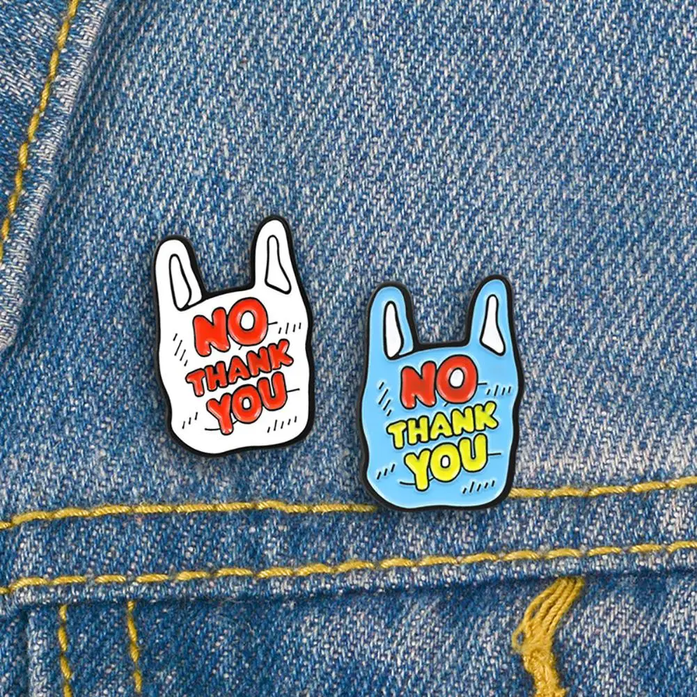 

Fashion Cute English Letter No Thank You Badge Collar Lapel Brooch Pin Clothes Jewelry Decor
