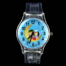 Moon Star милые детские кварцевые часы с сердцем для мальчиков и девочек резиновая прозрачная полоса спортивные Подарочные наручные часы