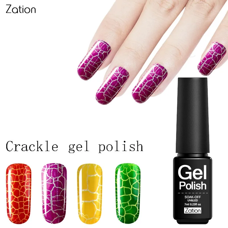 Zation Crack Nail Polish Lacquer Cracking Gel Varnish Crackel Nail Art