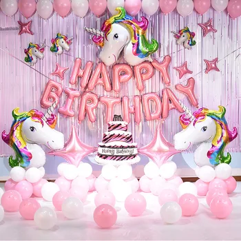 

Unicorn Pegasus Birthday Party Decoration Set Birthday Creative Arrangement Children's Full Moon First Anniversary Accessories